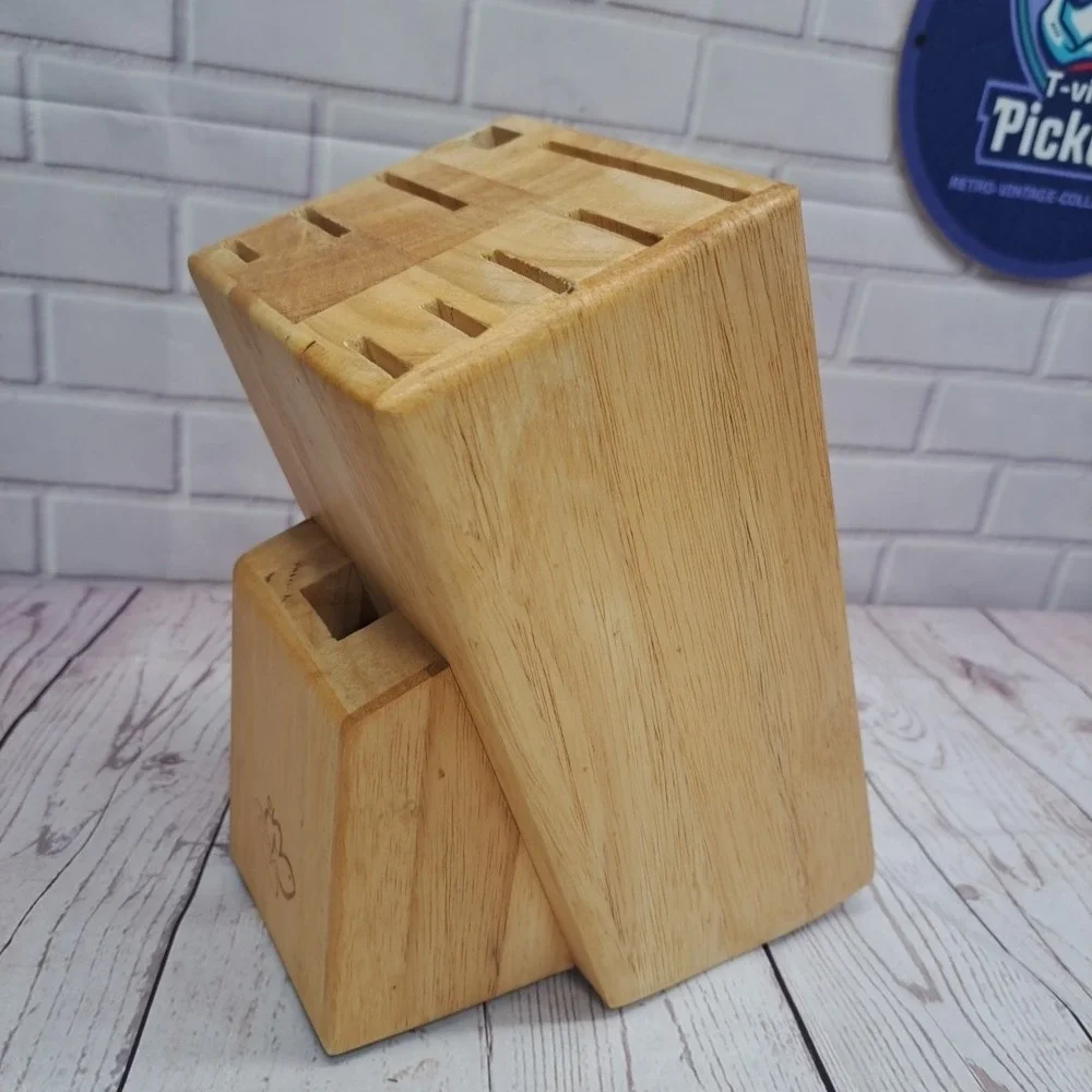 Harris Teeter Kitchen‎ Knife Block Wood Butcher Block Style 10 Slots 11